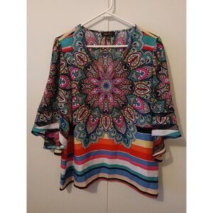 Melissa Paige Women's Multicolor Long Belle Sleeve Top